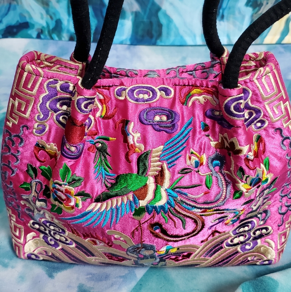 Japanese silk mini purse